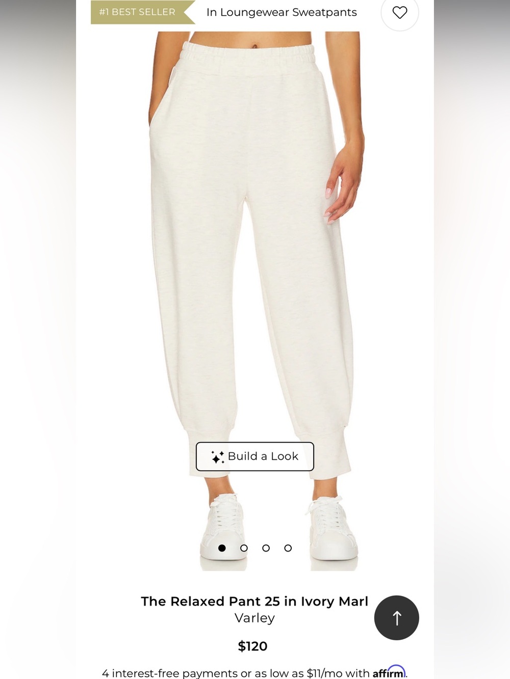 Varley The Relaxed Pant 25 in Ivory Marl - Cream